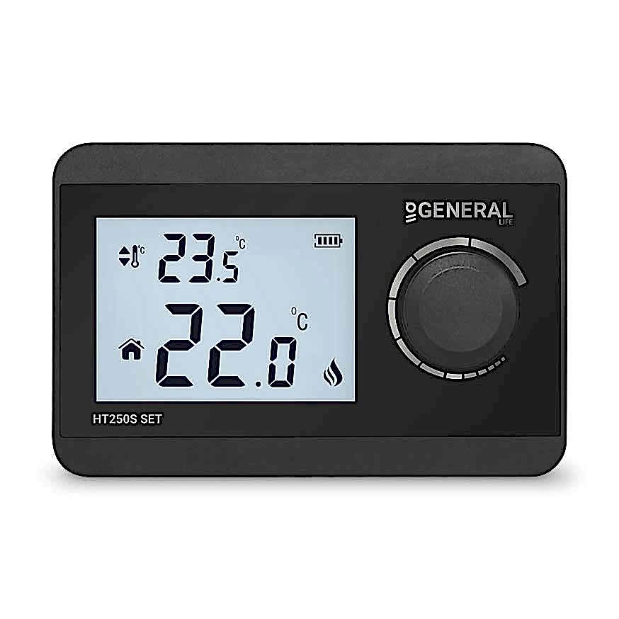 General Life HT250S Set Siyah Kablosuz Oda Termostatı
