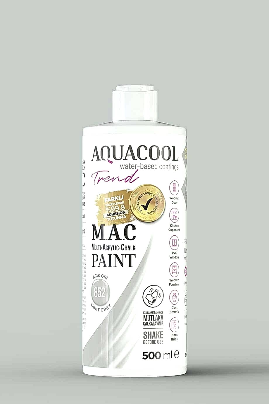 İskandinav Gri 500ml - Aquacool Trend Akrilik Boya 861 